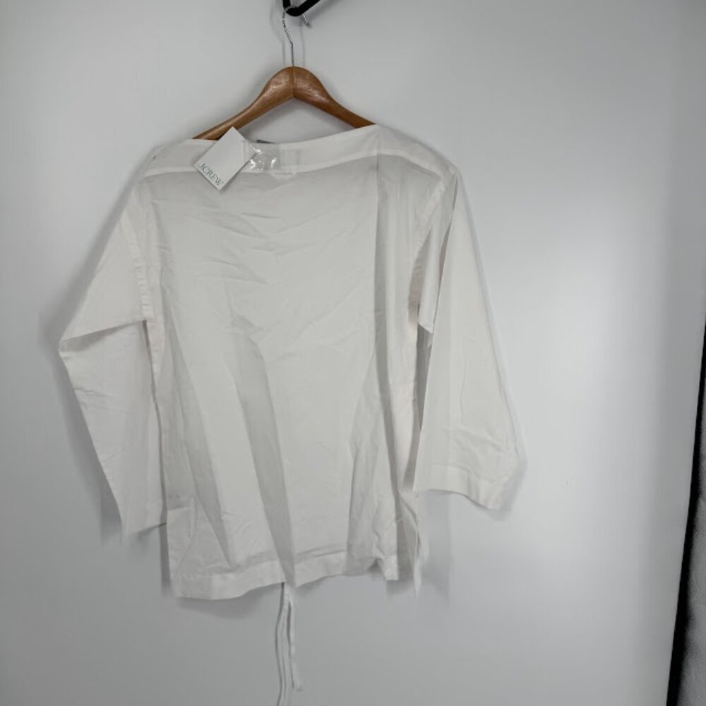J.Crew White Cotton Poplin Boatneck Ciel Top Size XS NWT - Picture 9 of 11